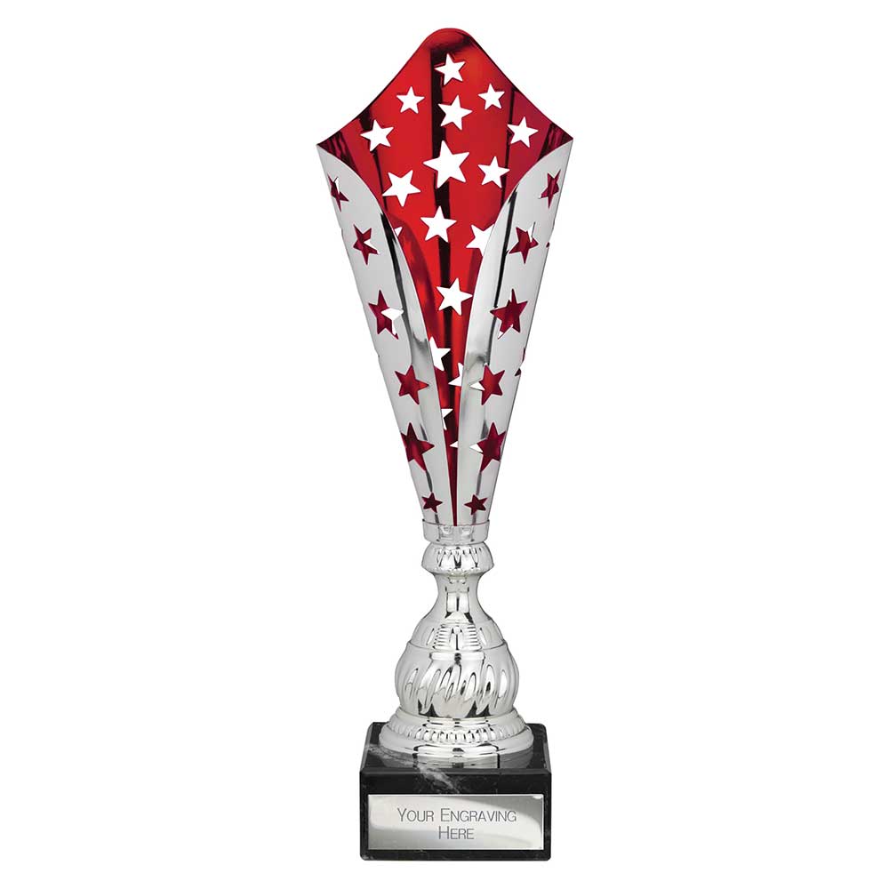 Galaxy Laser Trophy Silver & Red