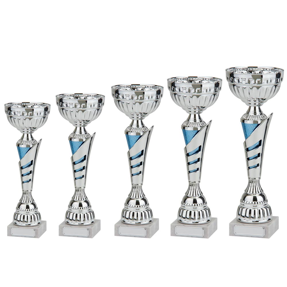 Vanquish Silver & Blue Cup - Trophies - Prudhoe Rosettes