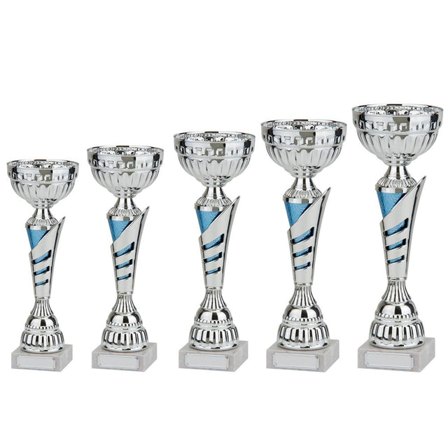 Vanquish Silver & Blue Cup - Trophies - Prudhoe Rosettes