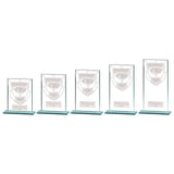 Millennium Golf Jade Glass Award - Trophies - Prudhoe Rosettes