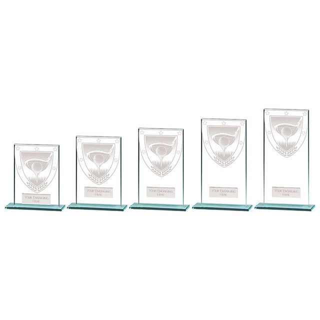 Millennium Golf Jade Glass Award - Trophies - Prudhoe Rosettes