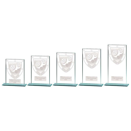 Millennium Lawn Bowls Jade Glass Award - Trophies - Prudhoe Rosettes