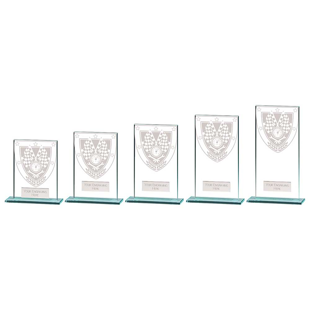 Millennium Motorsport Jade Glass Award - Trophies - Prudhoe Rosettes