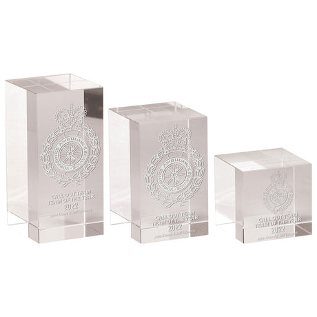 Mentor Block Crystal Award - Trophies - Prudhoe Rosettes