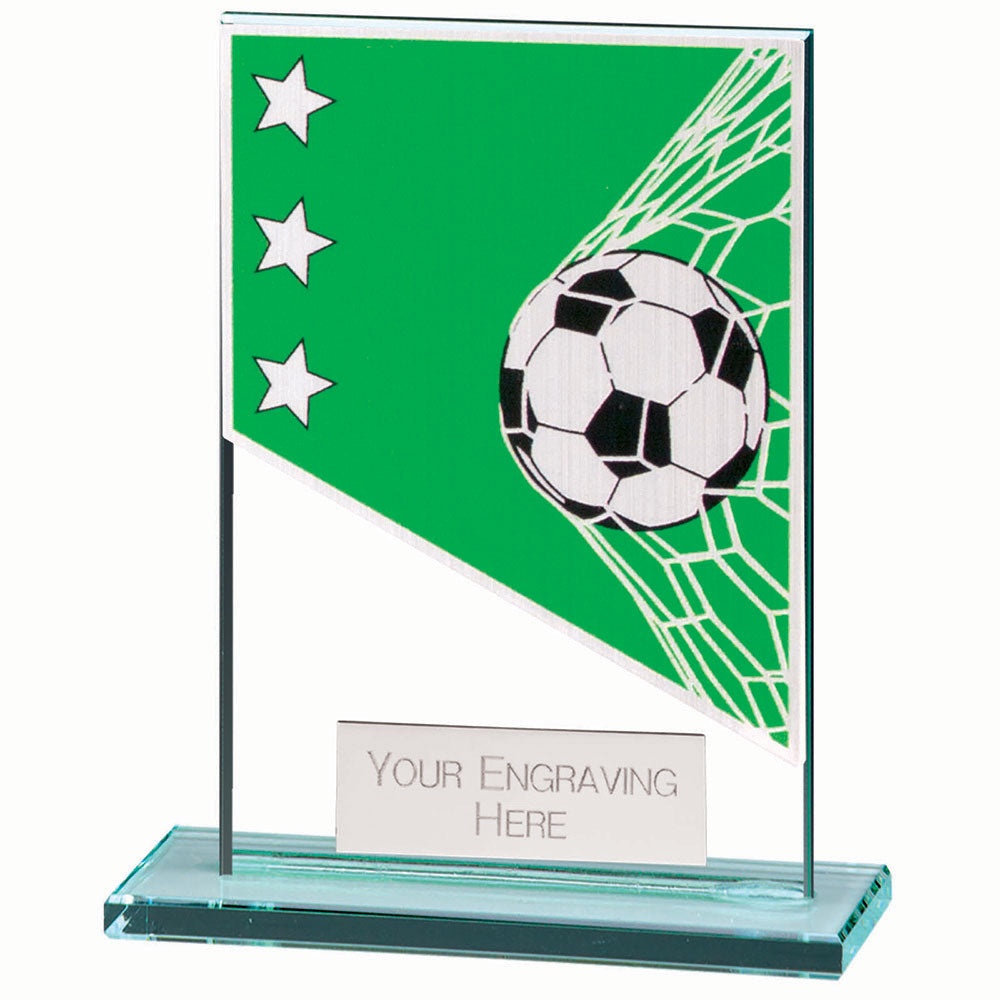 Mustang Football Green Jade Glass Award