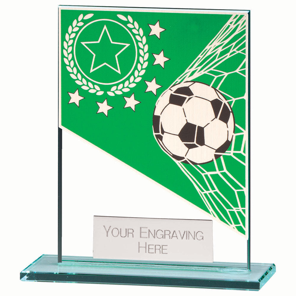 Mustang Football Green Jade Glass Award
