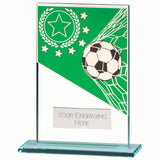 Mustang Football Green Jade Glass Award