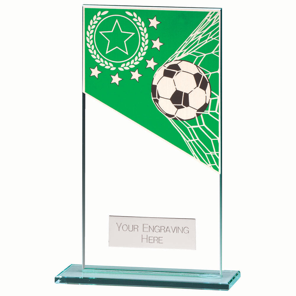 Mustang Football Green Jade Glass Award