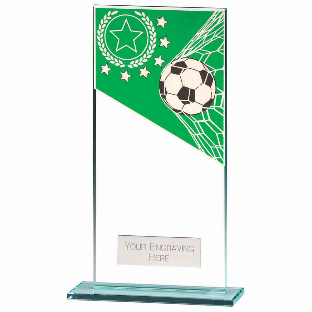 Mustang Football Green Jade Glass Award