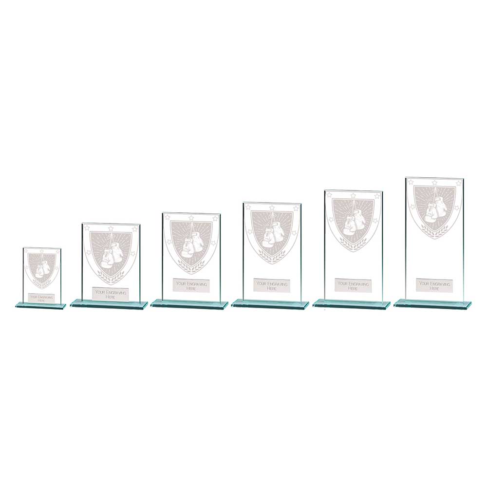 Millennium Boxing Jade Glass Award - Trophies - Prudhoe Rosettes