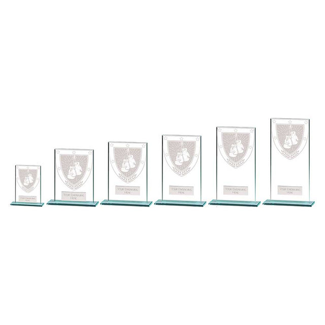 Millennium Boxing Jade Glass Award - Trophies - Prudhoe Rosettes