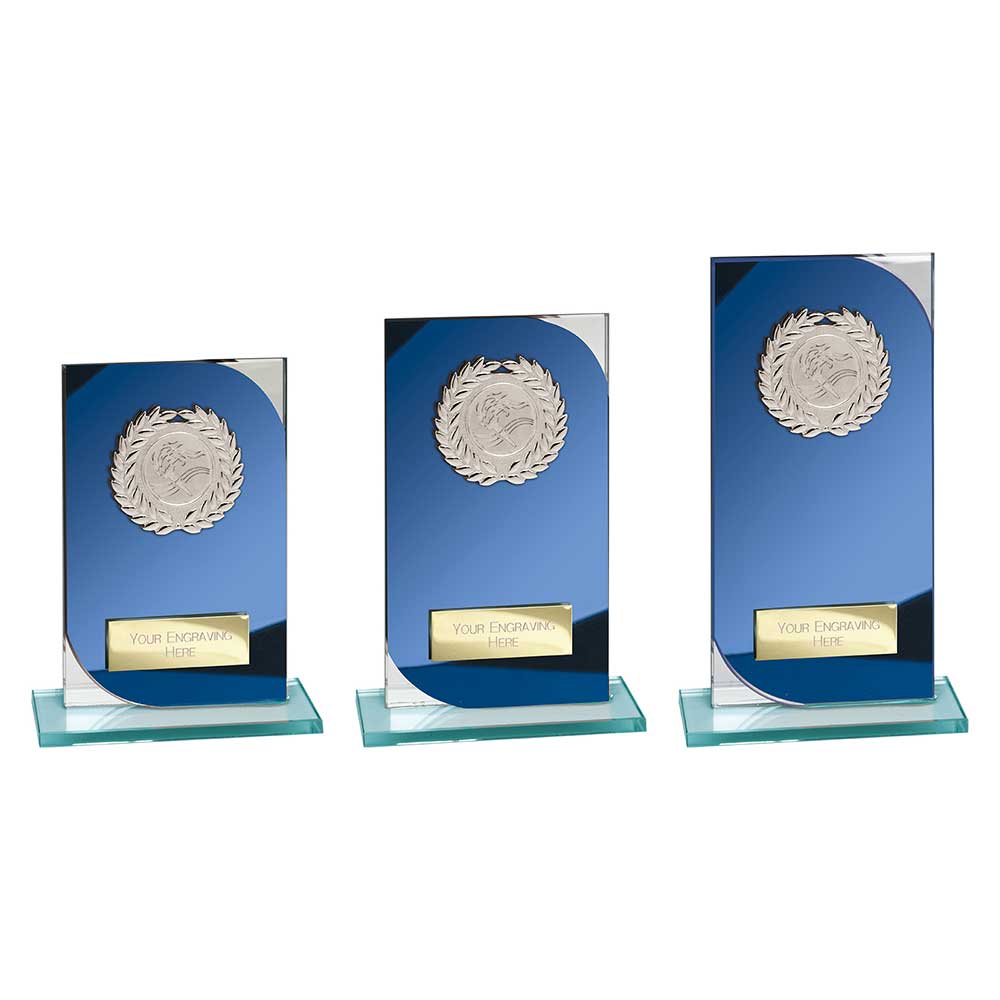 Seismic Multisport Glass Blue & Silver - Trophies - Prudhoe Rosettes