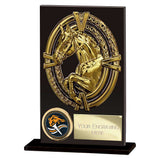 Maverick Hero Equestrian Glass Award Jet Black