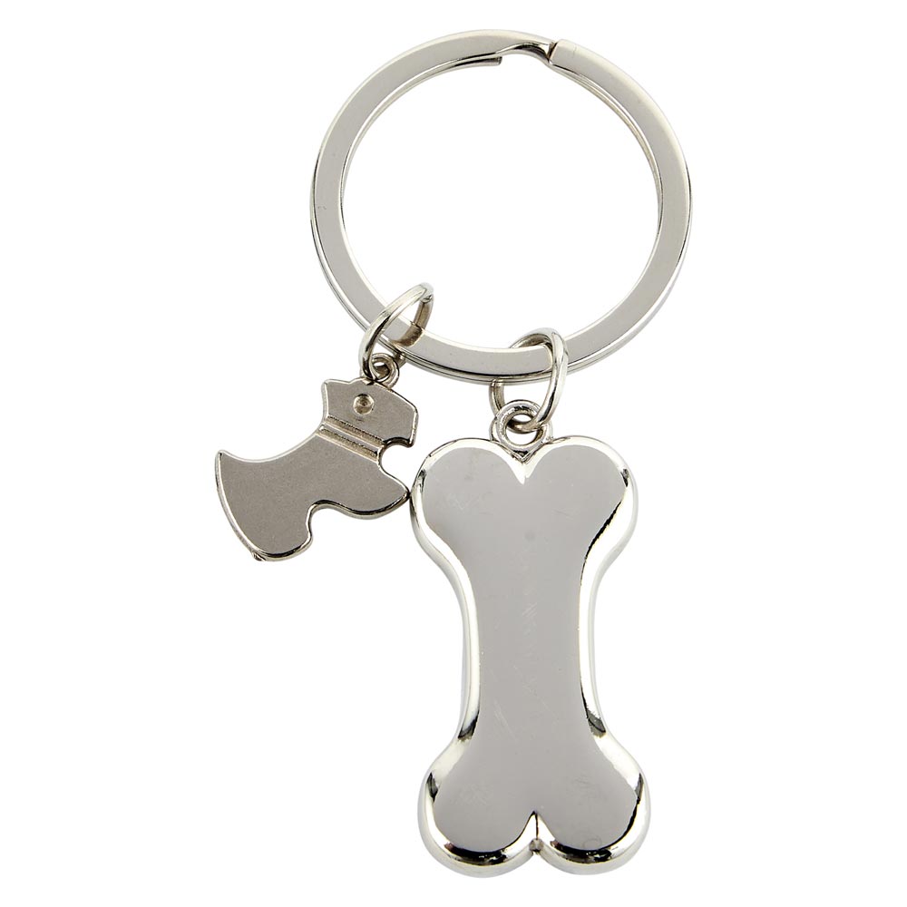 Pets Dog & Bone Keyring