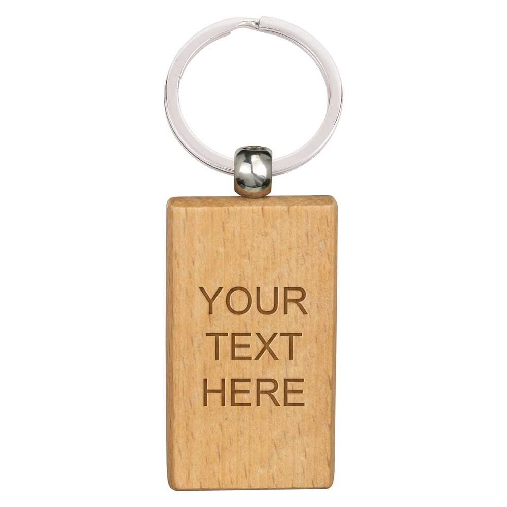 Echo Rectangle Beechwood Keyring