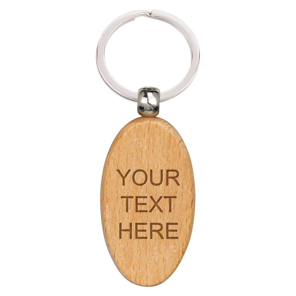 Echo Oval Beechwood Keyring