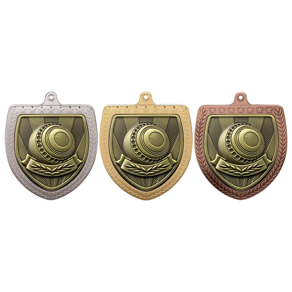 Cobra Lawn Bowls Shield Medal - Medals - Prudhoe Rosettes