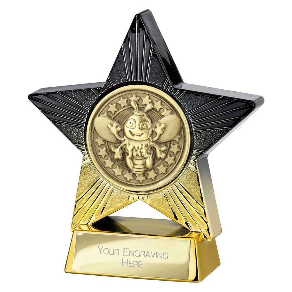 Bee Trophy Spring Superstar Bee Award Gold & Black School Trophy | Prudhoe Rosettes and ...