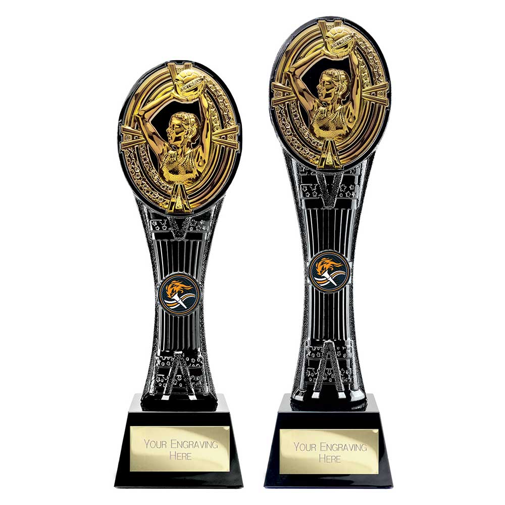 Maverick Extreme Tower Netball Award Black & Fusion Gold