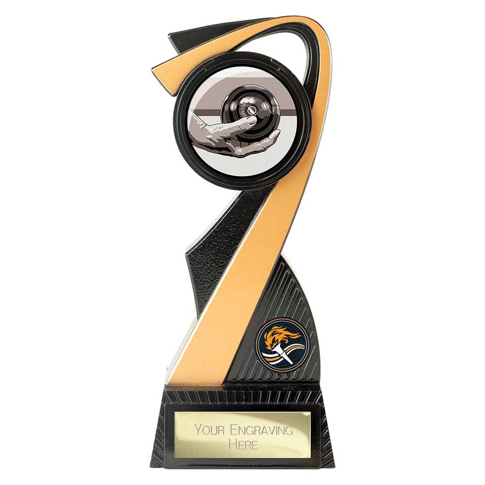Mania Tower Lawn Bowls Award Carbon Black & Gold