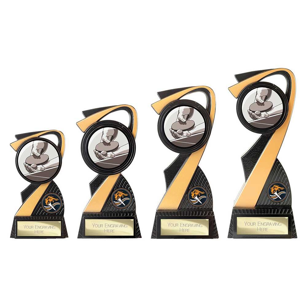 Mania Tower Table Tennis Award Carbon Black & Gold