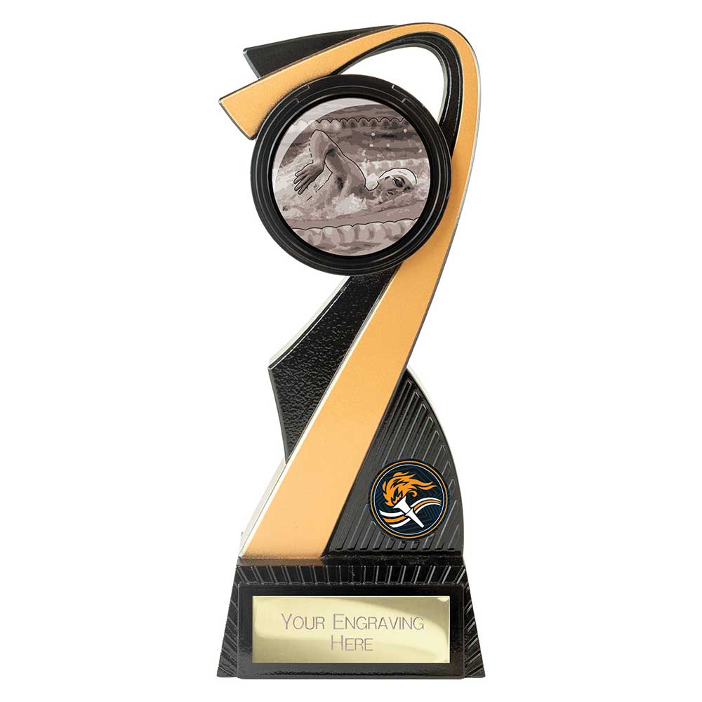 Mania Tower Swimming Award Carbon Black & Gold