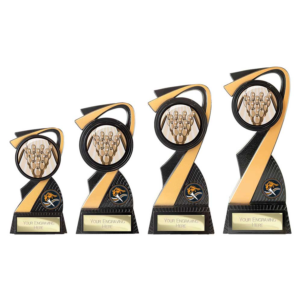 Mania Tower Ten Pin Bowling Award Carbon Black & Gold