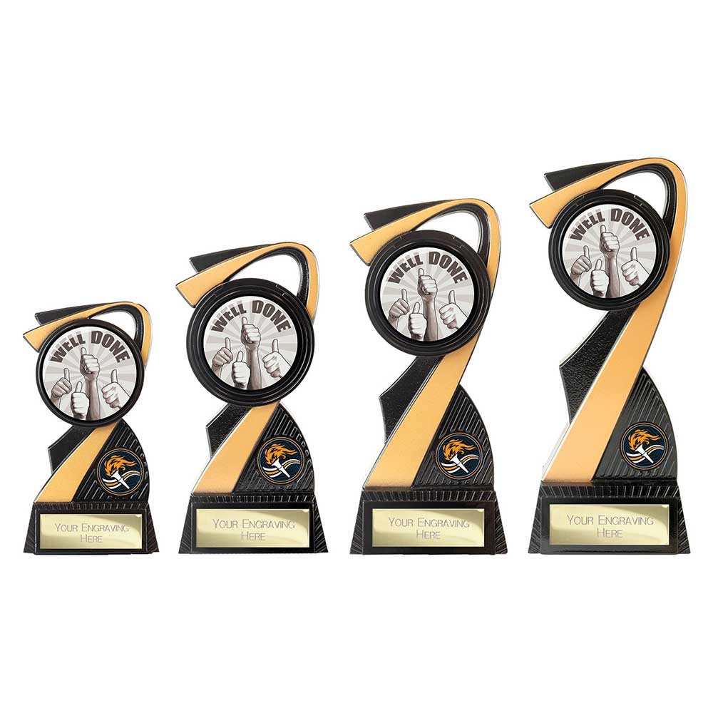 Mania Tower Well Done Award Carbon Black & Gold