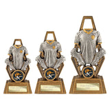 Immense Football Award Antique Silver & Gold