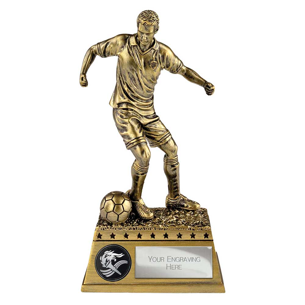 The Classic Football Male Figurine Metallic Antique Gold