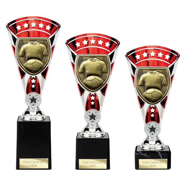 Cobra Star Cup Football Shirt & Ball - Trophies - Prudhoe Rosettes