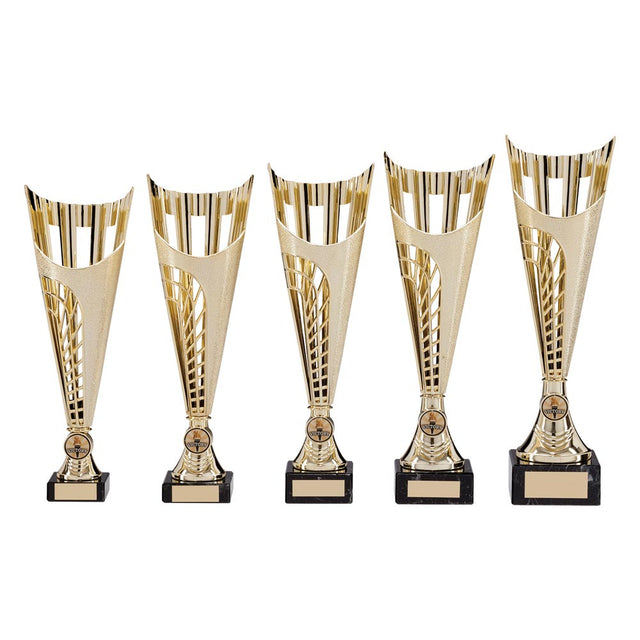 Garrison Plastic Laser Cut Cup Gold - Trophies - Prudhoe Rosettes