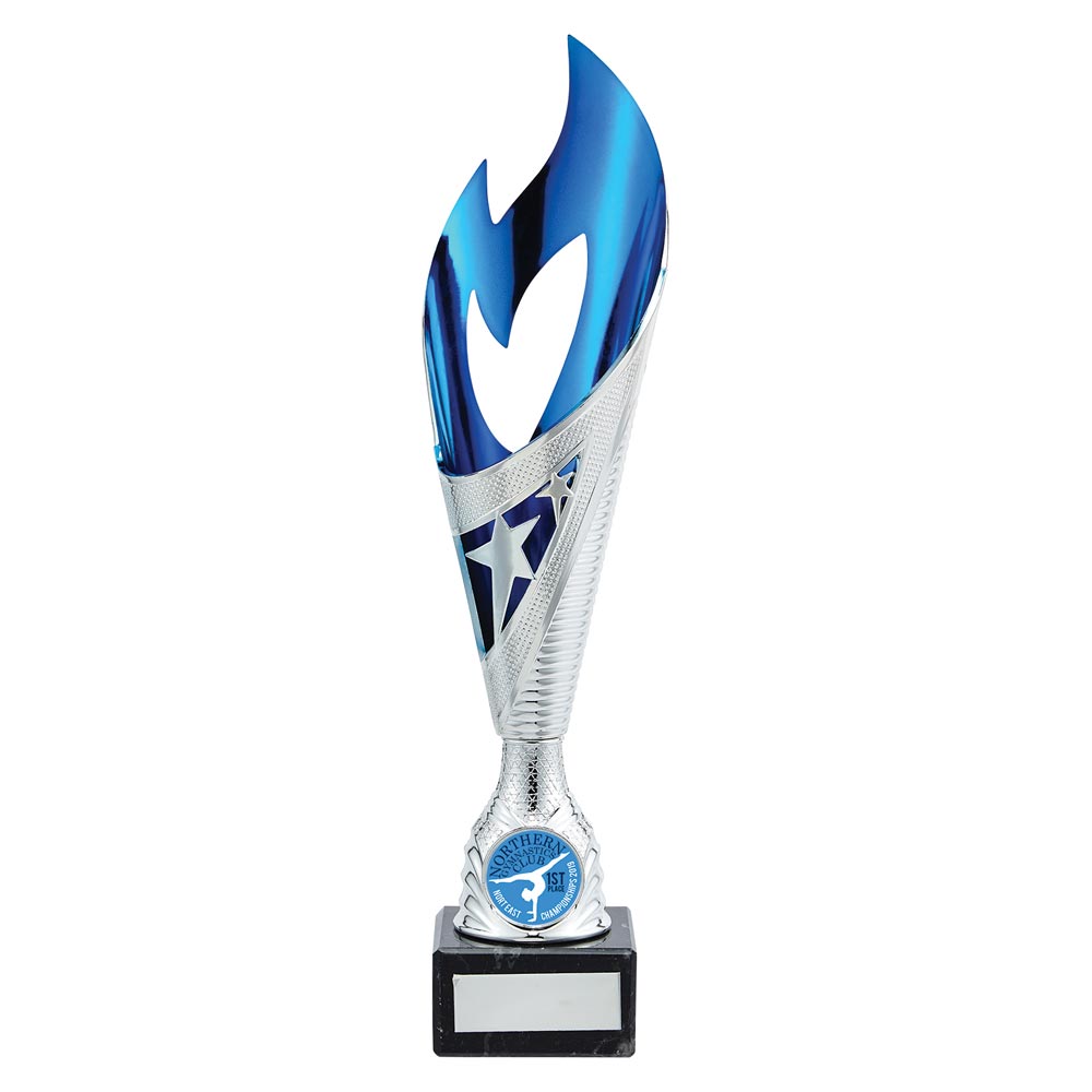 Inferno Plastic Laser Cut Cup Silver & Blue