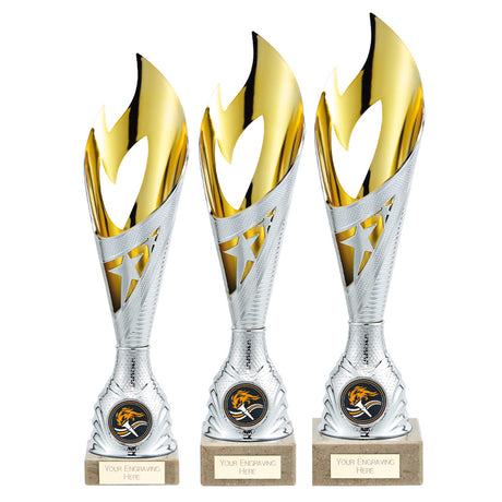 Inferno Plastic Laser Cut Cup Gold & Silver - Trophies - Prudhoe Rosettes