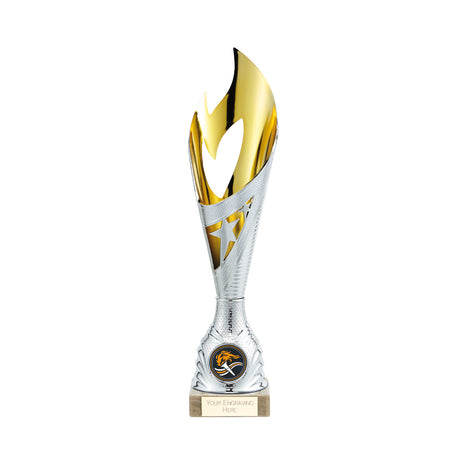 Inferno Plastic Laser Cut Cup Gold & Silver