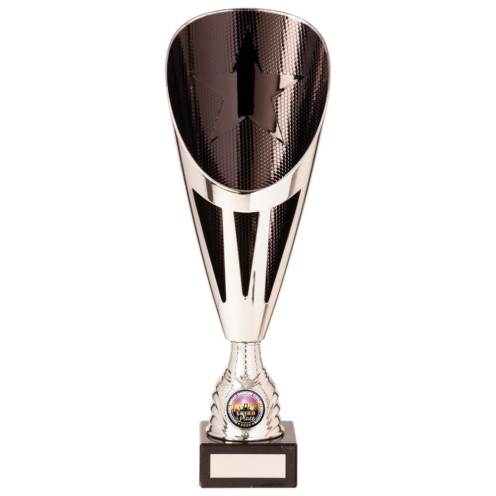 Rising Stars Deluxe Plastic Lazer Cup Silver & Black