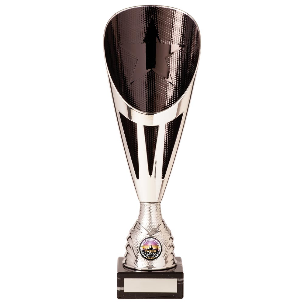 Rising Stars Deluxe Plastic Lazer Cup Silver & Black