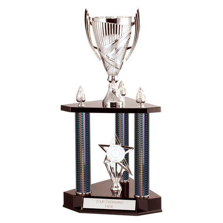 Epic Triple Tower Trophy Silver & Black