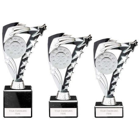 Frenzy Multisport Trophy Silver & Black - Trophies - Prudhoe Rosettes