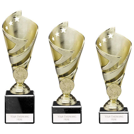 Hurricane Multisport Plastic Cup Gold - Trophies - Prudhoe Rosettes