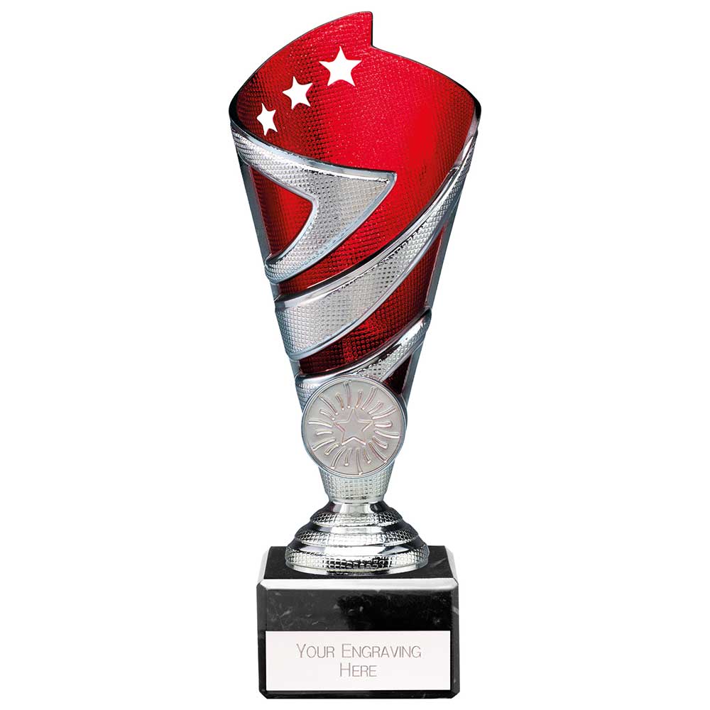 Hurricane Multisport Plastic Cup Silver & Red