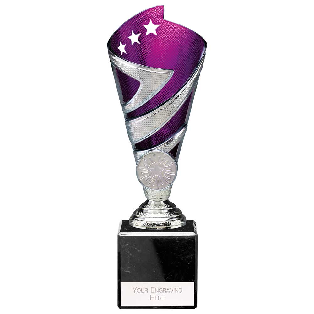 Hurricane Multisport Plastic Cup Silver & Purple
