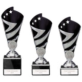 Hurricane Multisport Plastic Cup Silver & Black - Trophies - Prudhoe Rosettes
