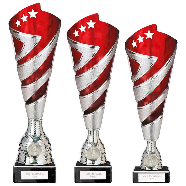 Hurricane Altitude Plastic Cup Silver & Red - Trophies - Prudhoe Rosettes