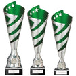 Hurricane Altitude Plastic Cup Silver & Green - Trophies - Prudhoe Rosettes