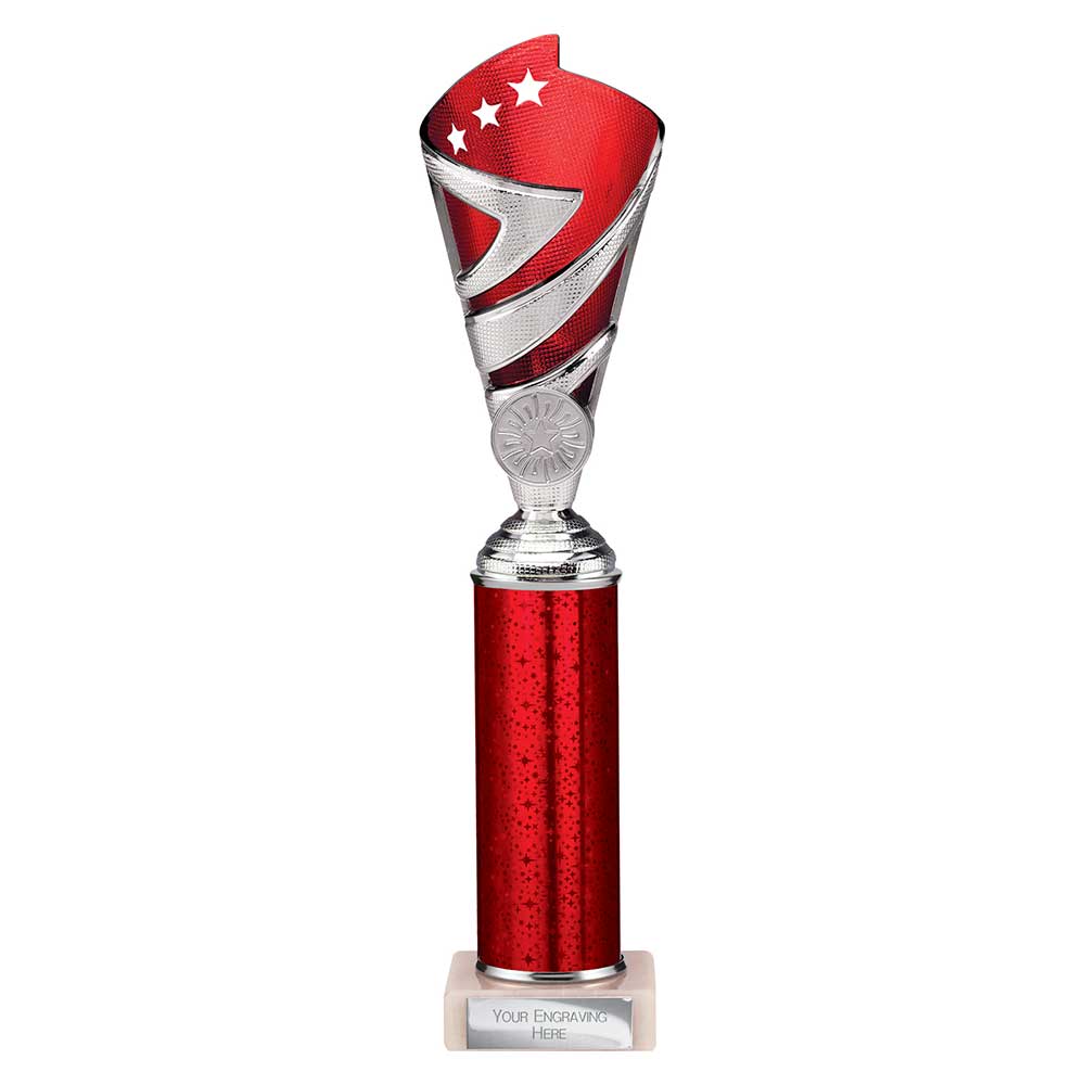 Hurricane Multisport Plastic Tube Cup Silver & Red