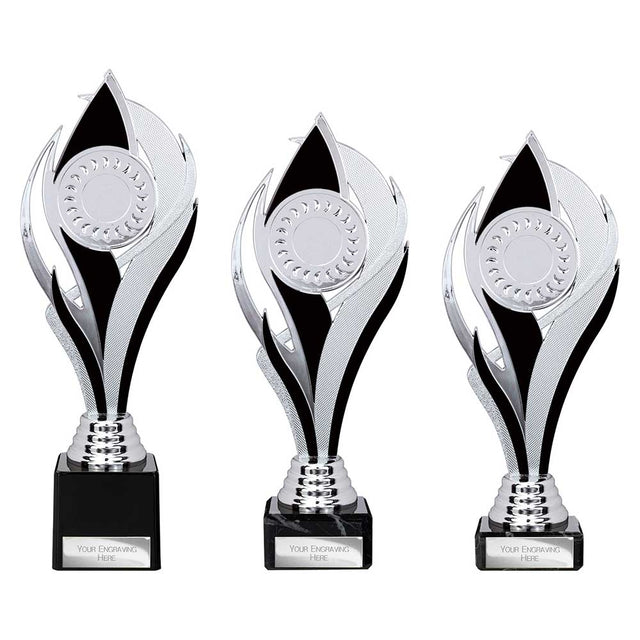 Volcano Trophy Silver & Black - Trophies - Prudhoe Rosettes
