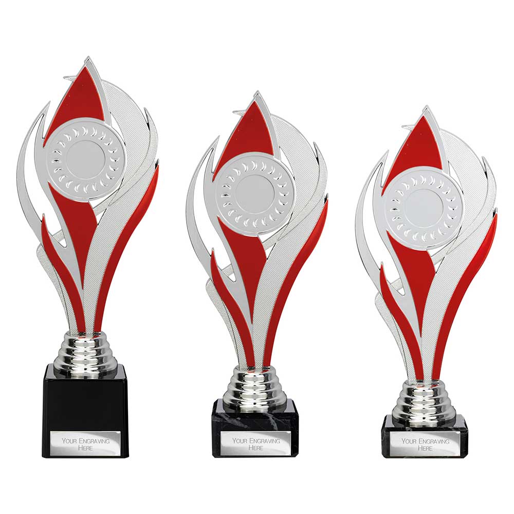 Volcano Trophy Silver & Red - Trophies - Prudhoe Rosettes