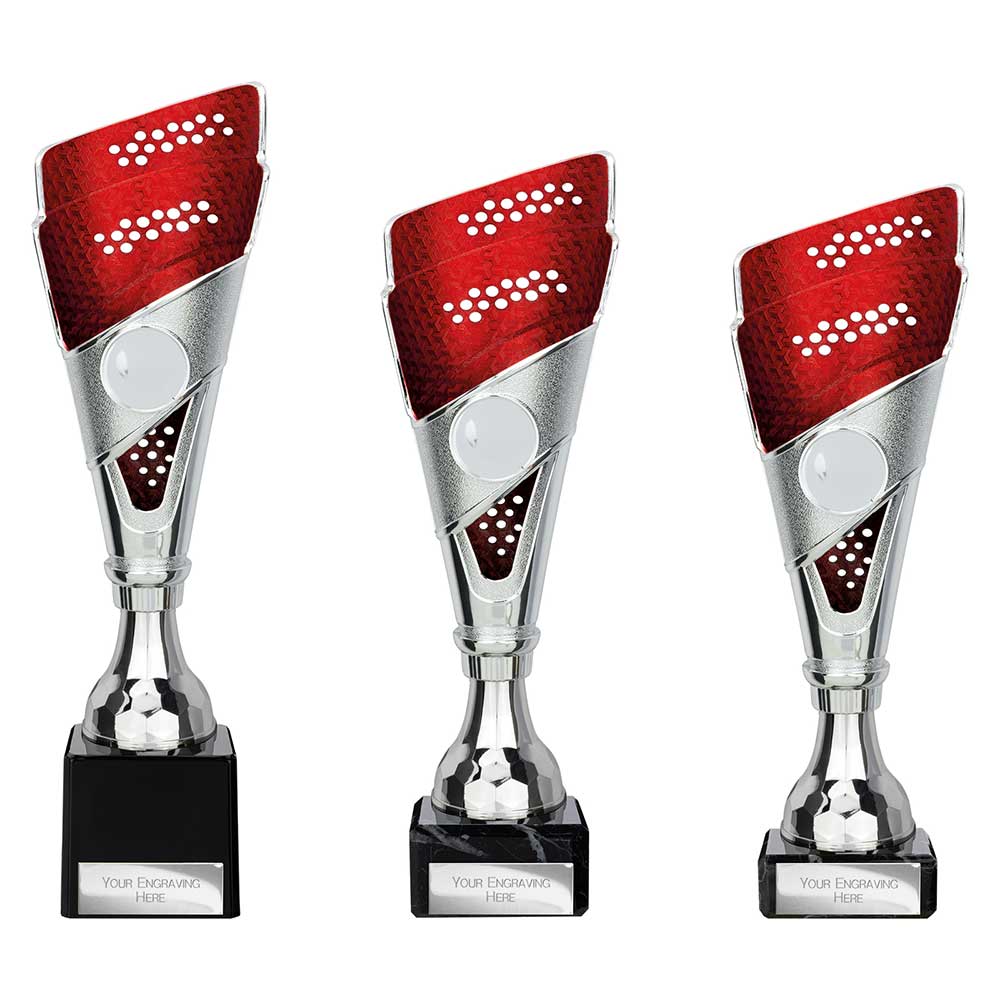 Predator Trophy Silver & Red - Trophies - Prudhoe Rosettes