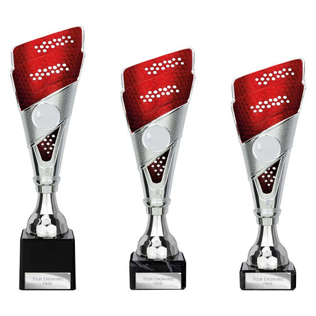 Predator Trophy Silver & Red - Trophies - Prudhoe Rosettes